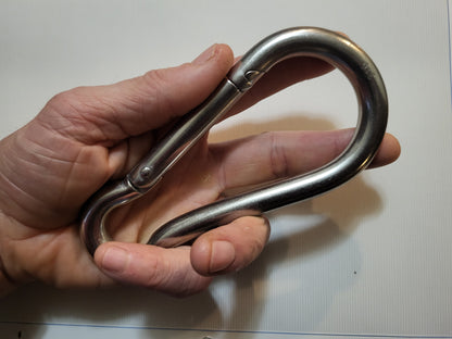 1/2" 316 Stainless Steel Carabiner Clip Snap Hook Spring (13mm)