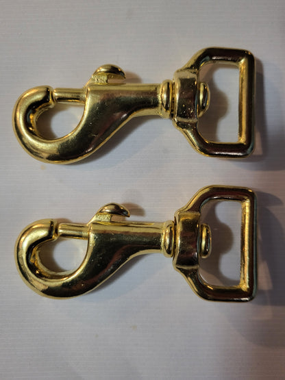 3" x 1 " Solid Brass Swivel Snap hook