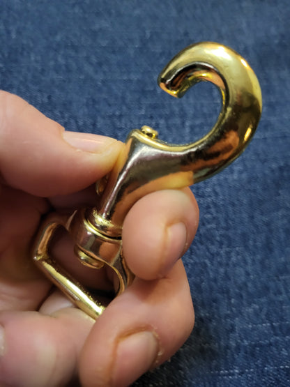 3" x 1 " Solid Brass Swivel Snap hook