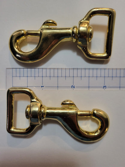 3" x 1 " Solid Brass Swivel Snap hook