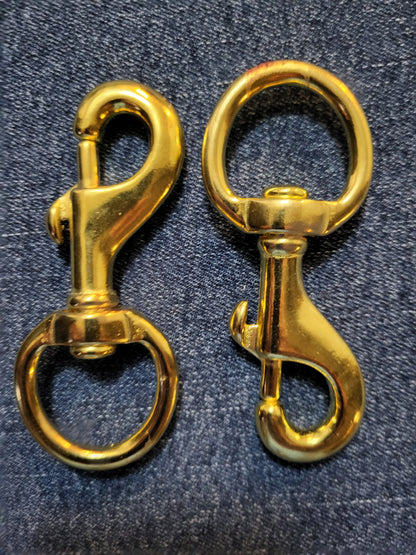 3 5/8" X 1" Solid Brass Swivel Snap hook