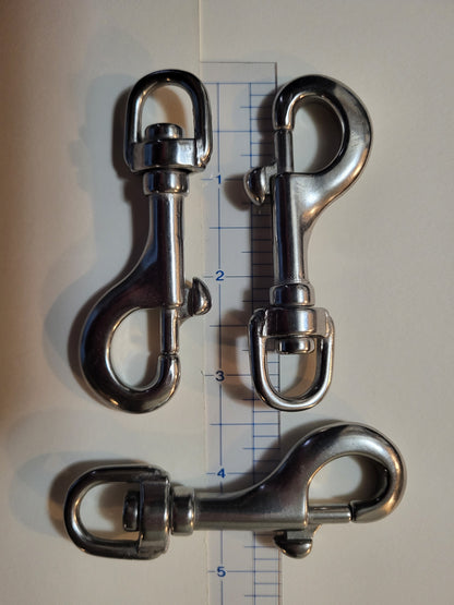 3 1/2" Stainless-steel 5/8" swivel eye snap hook