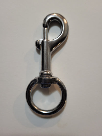 4 1/8" stainless-steel 1 1/8" Swivel eye snap hook