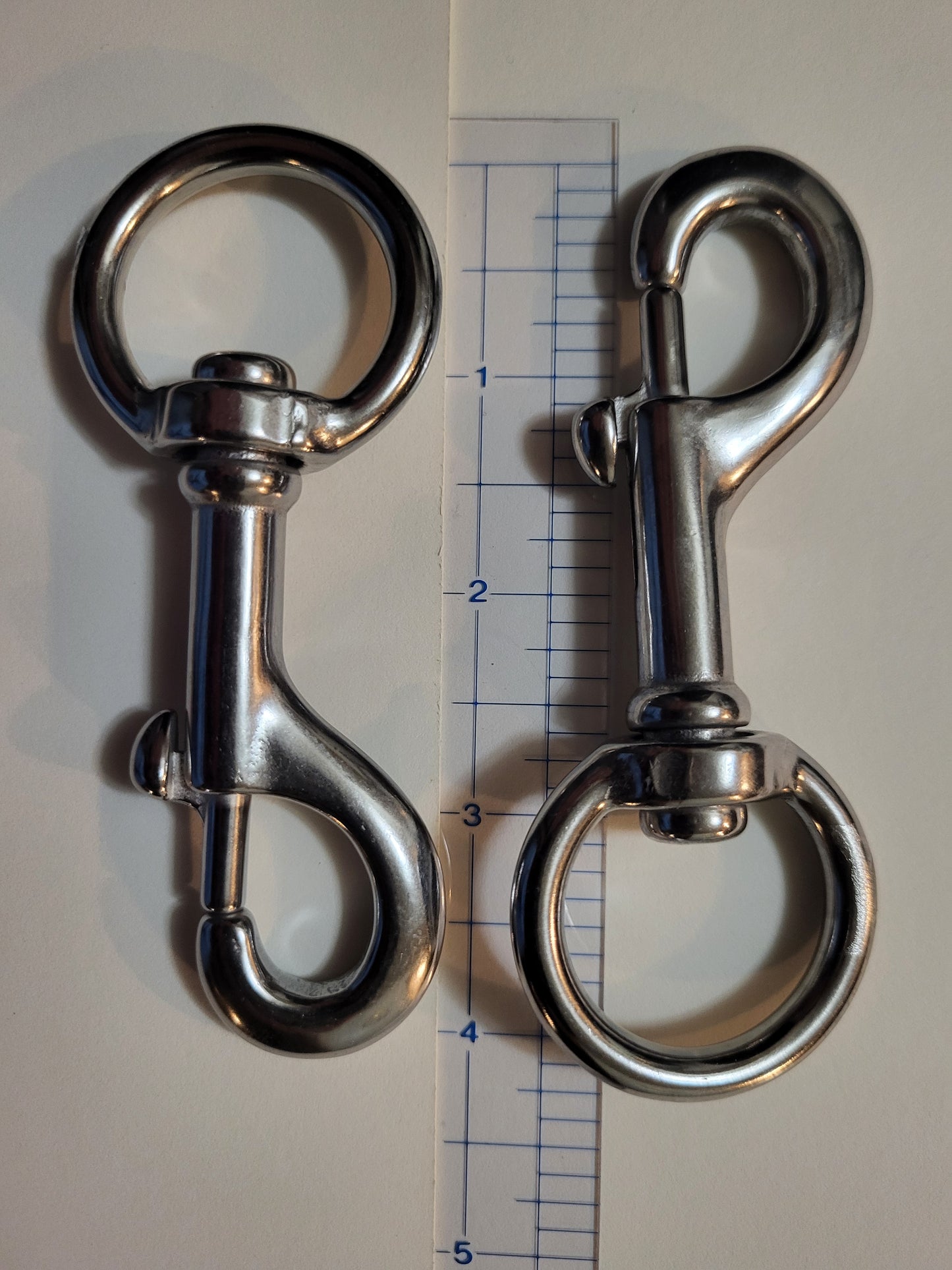 4 1/8" stainless-steel 1 1/8" Swivel eye snap hook