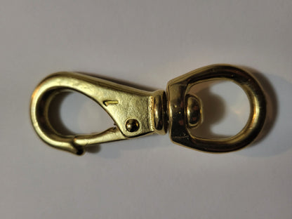 3 1/4" x 5/8" Solid Brass snap swivel clip hook