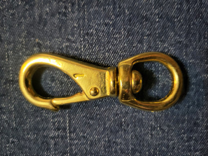 3 1/4" x 5/8" Solid Brass snap swivel clip hook