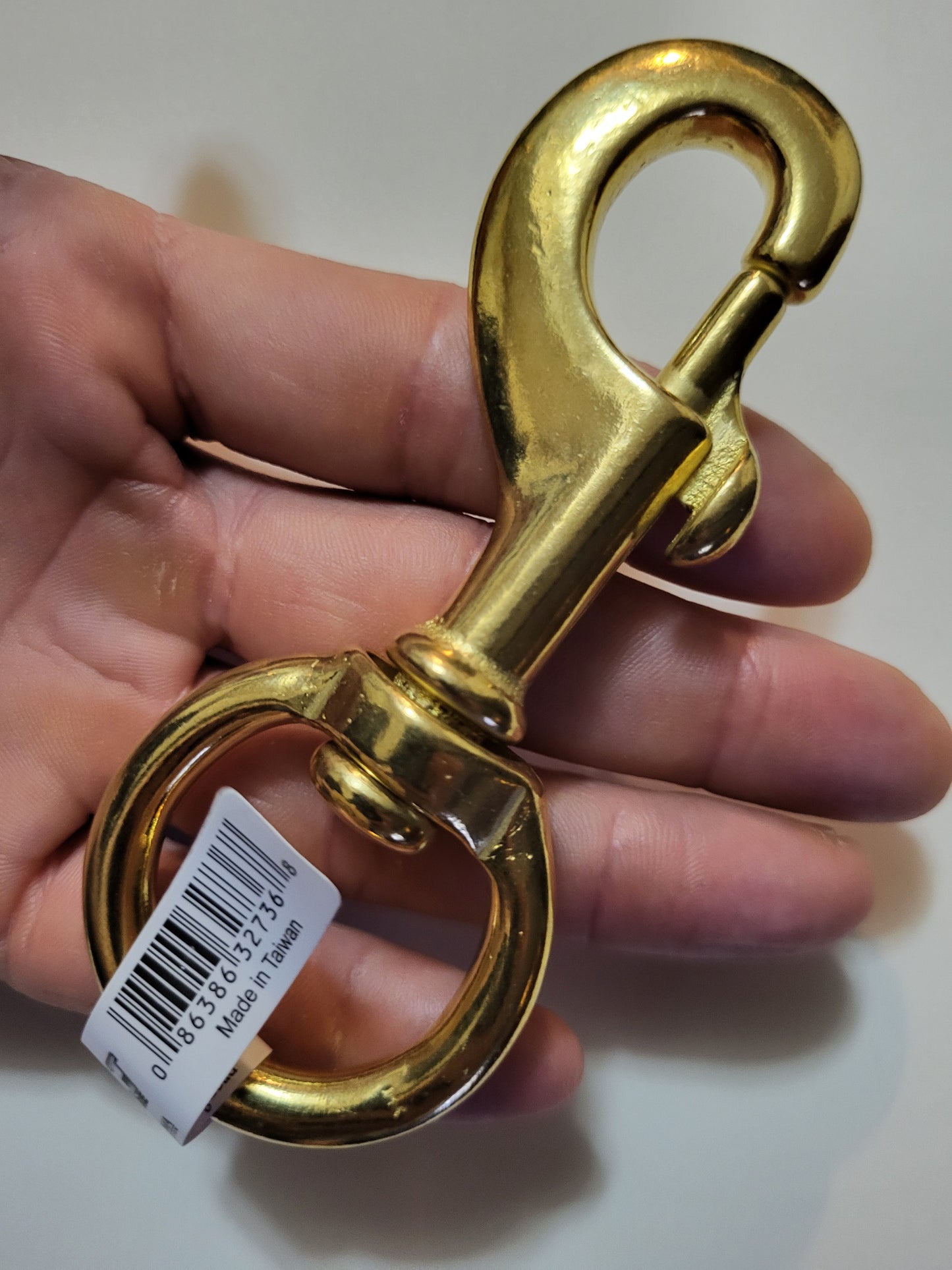 4 7/8" x 1 1/4" Solid brass swivel snap hook