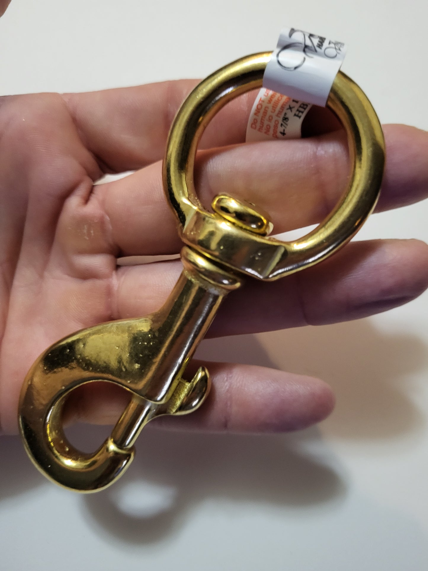 4 7/8" x 1 1/4" Solid brass swivel snap hook