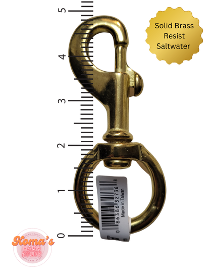 4 7/8" x 1 1/4" Solid brass swivel snap hook