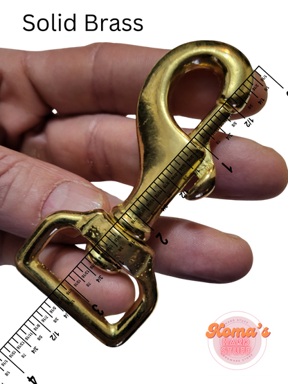 3" x 1 " Solid Brass Swivel Snap hook