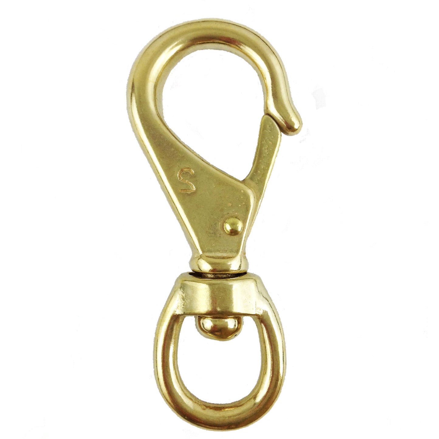 4 9/16" X 3/4" Solid brass swivel snap hook with keeper Clip